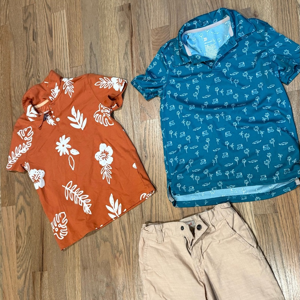 Kids Floral and Patterned Shirts Set